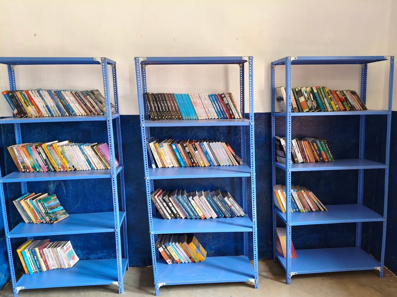 College library shelves and reading space